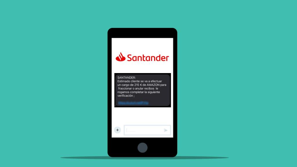 Alertan de una estafa con un SMS del Banco Santader y Amazon.