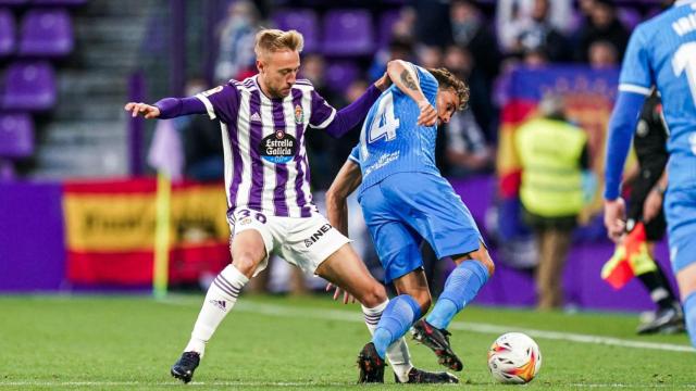 Víctor Narro en su partido de debut con el Valladolid la temporada pasada.