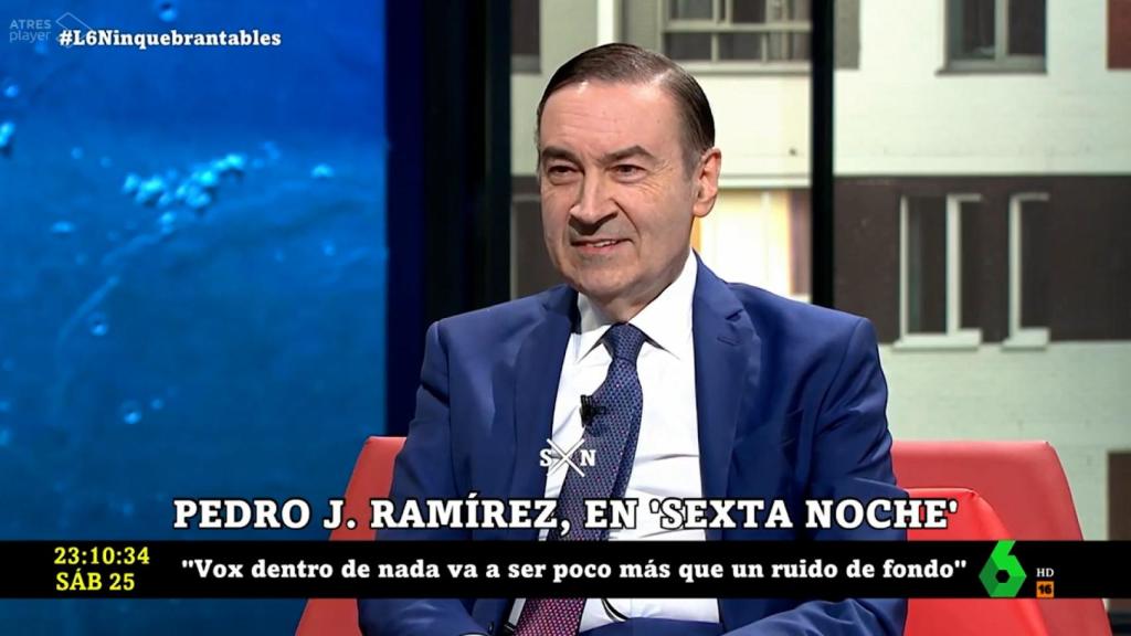 Pedro J. Ramírez, director de EL ESPAÑOL, durante su intervención en 'laSexta Noche'.