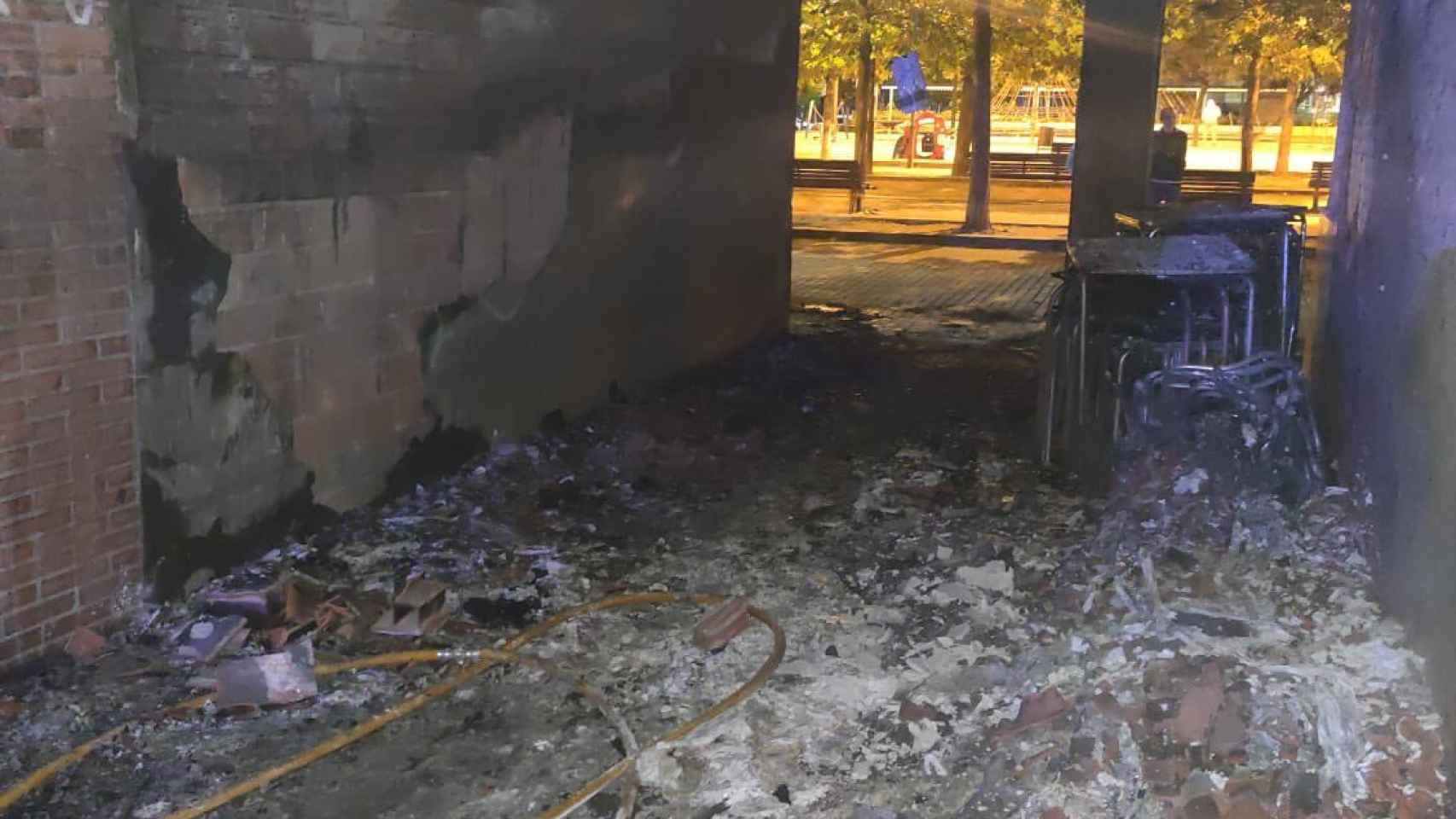 Incendio en la terraza del bar Bambú de Valladolid