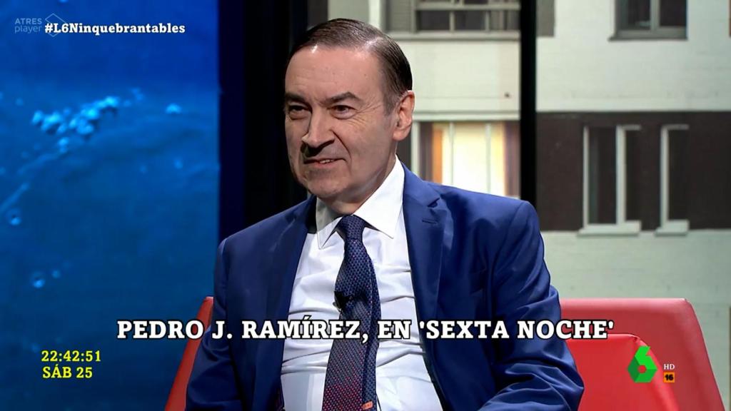 Pedro J. Ramírez, director de EL ESPAÑOL, durante su intervención en 'laSexta Noche'.