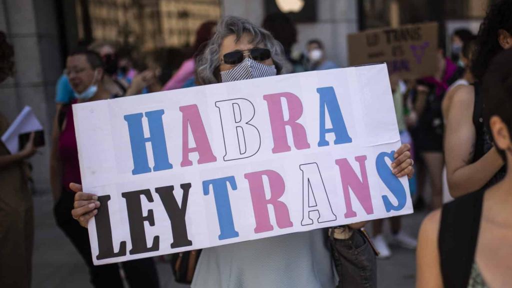 Manifestación a favor de la ley Trans en Madrid.