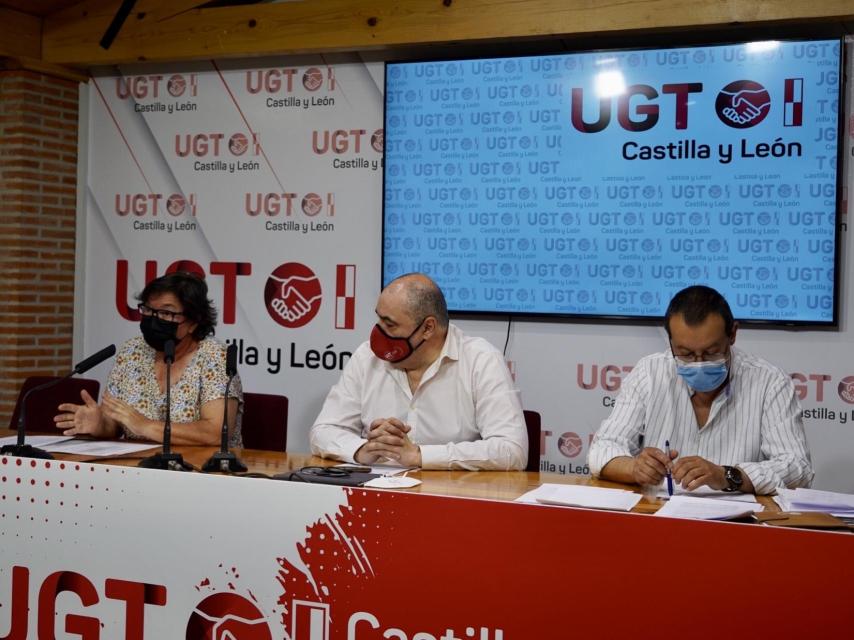 Imagen de archivo de una rueda de prensa de UGT Castilla y León.