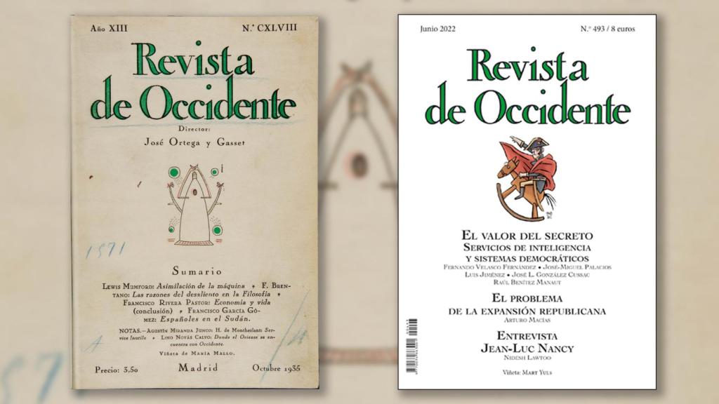 A la izquierda, un histórico número de la Revista de Occidente; a la derecha, el último publicado