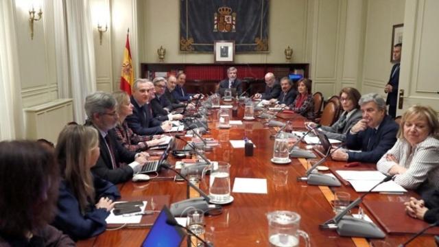 El Pleno del CGPJ, en una imagen de archivo, con Victoria Cinto a la derecha./