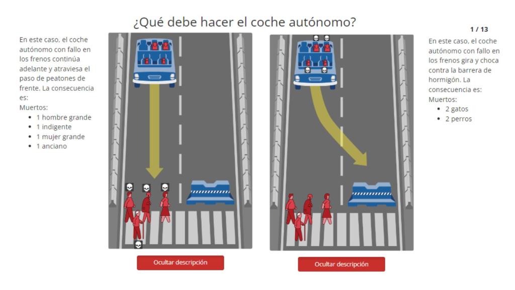 Una de las situaciones que muestra Máquina Moral.