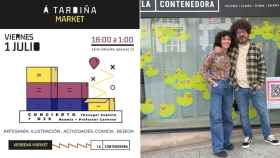 Cartel de Verbena Market y los dueños de La Contenedora.
