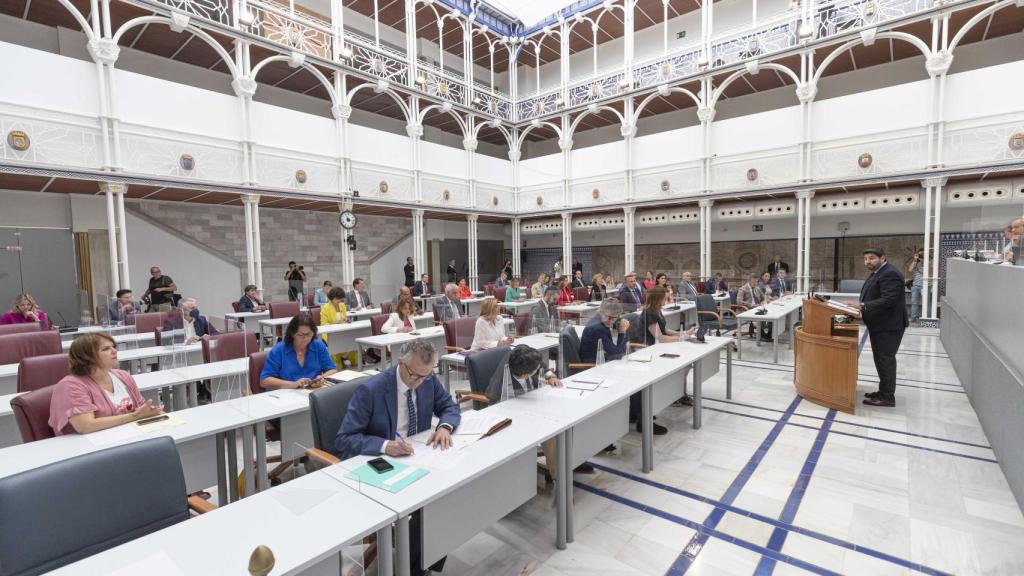 Uno de los momentos del Pleno celebrado en la Asamblea Regional.