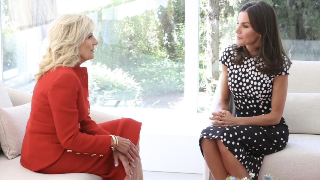 La reina estrenó este rincón para su encuentro con Jill Biden.