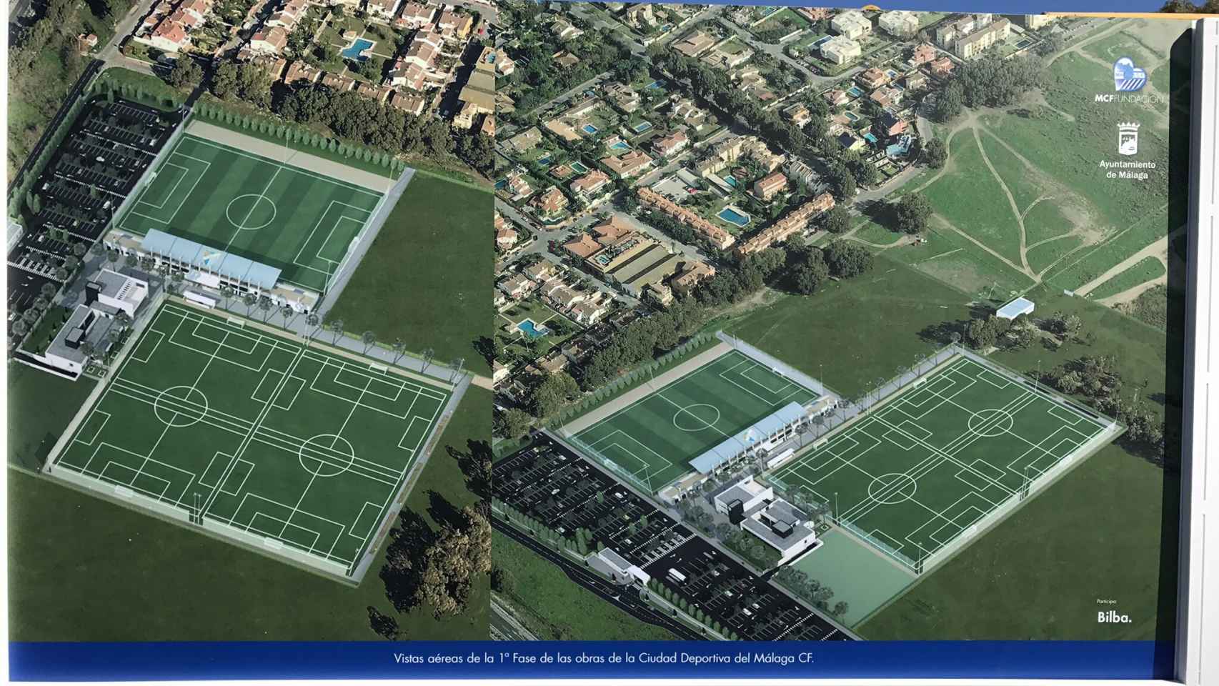 Infografías de la ciudad deportiva del Málaga en los suelos de Arraijanal.