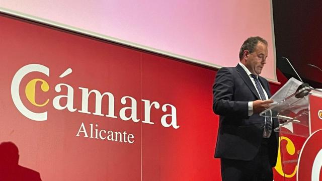 Carlos Baño, en un momento de su discurso en el Centro de Congresos de Elche.