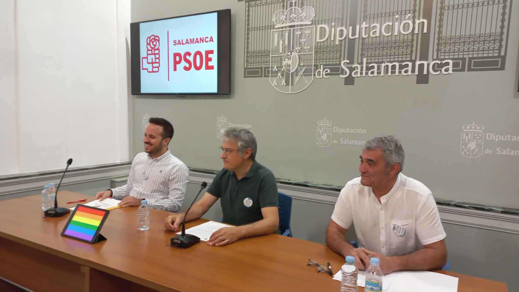 Los diputados socialistas Carlos Fernández Chanca, Fernando Rubio y Alfonso Buenaventura