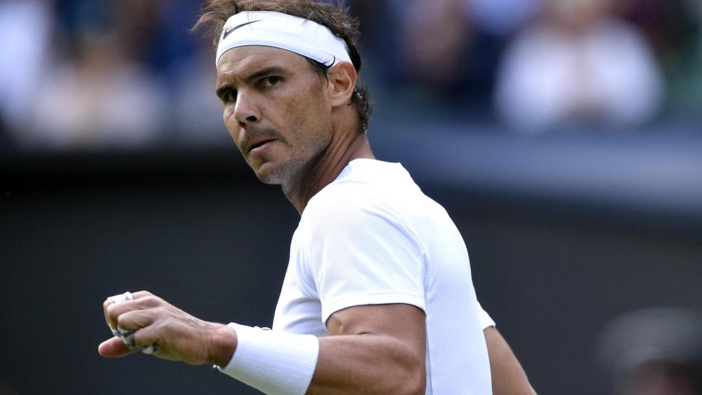 Nadal, durante su estreno en Wimbledon.