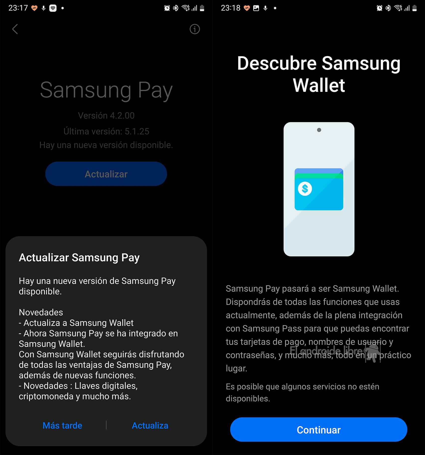El cambio de Samsung Pay a Wallet