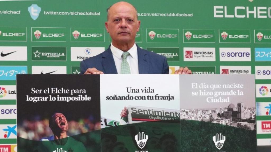 El presidente del Elche, Joaquín Buitrago, presenta esta campaña.