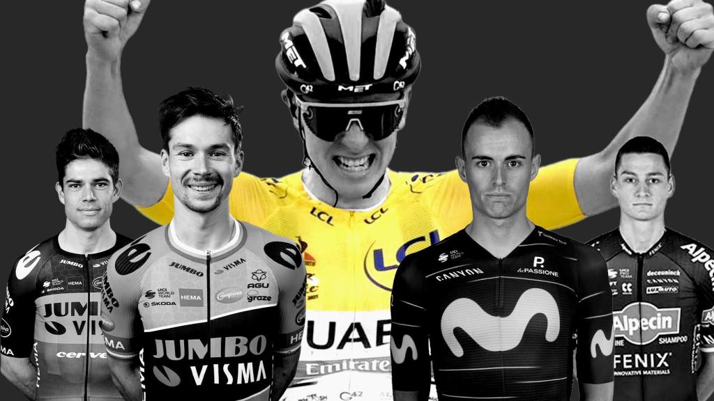 Pogacar, Roglic, Enric Mas, Van Aert y Van der Poel