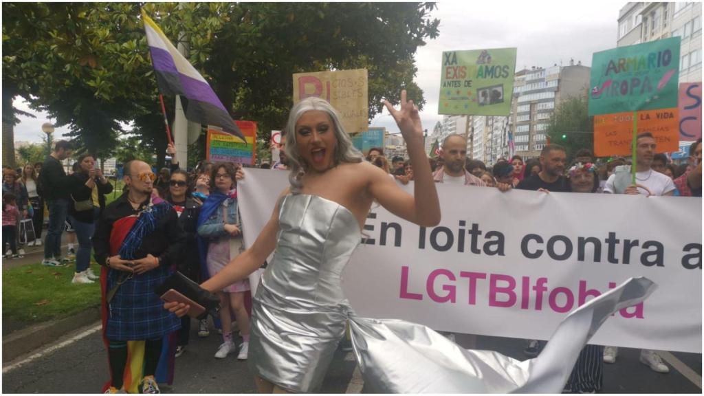 Manifestación del Orgullo este martes en A Coruña.