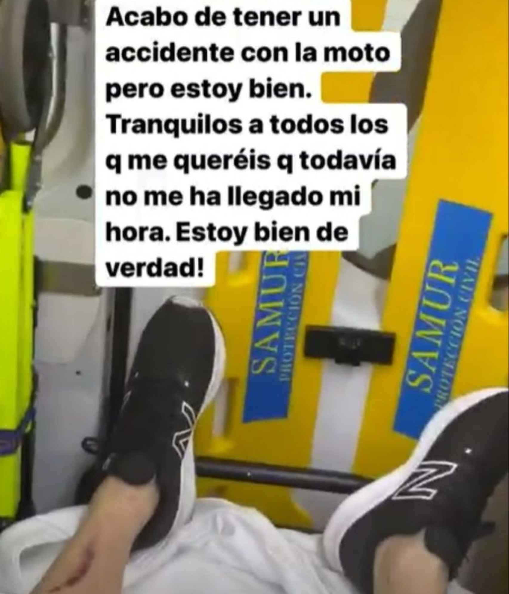 Pipi Estrada, en la ambulancia.