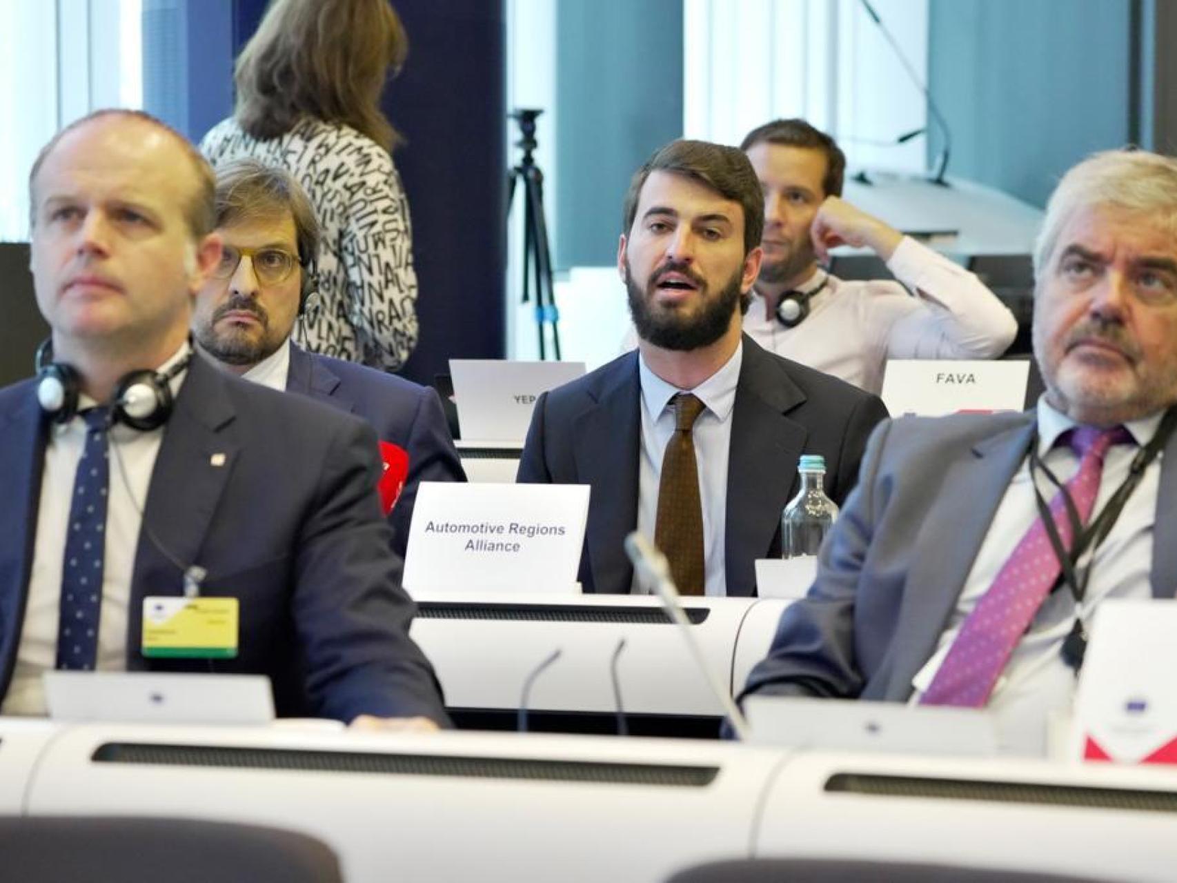 El vicepresidente de la Junta, Juan García-Gallardo, durante su intervención de este jueves en Bruselas.