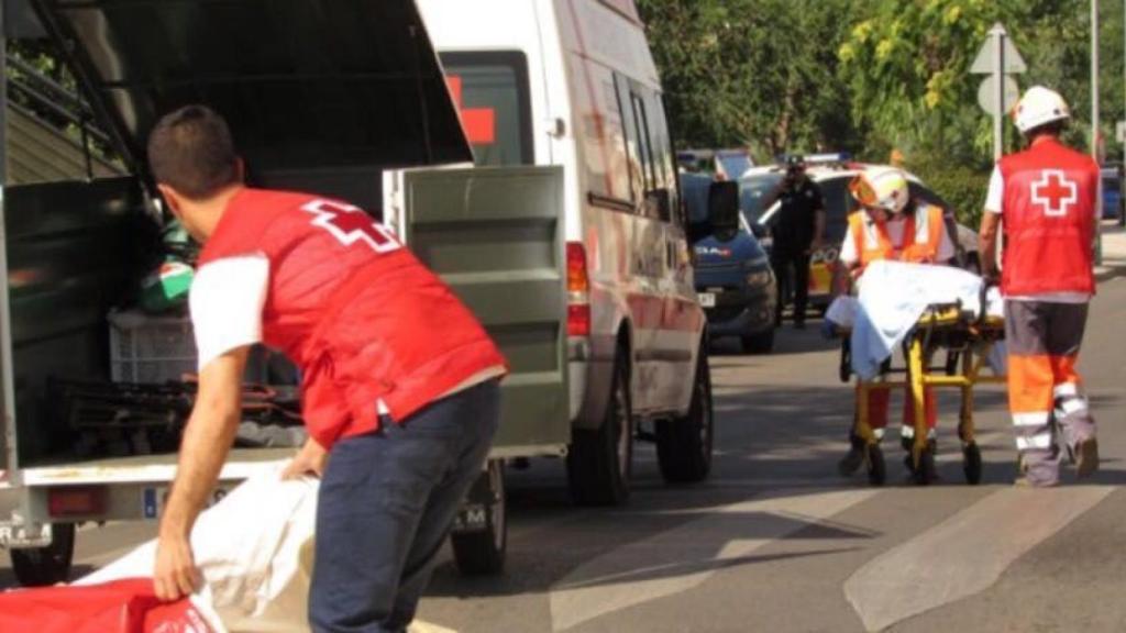 Imagen de un simulacro en una residencia de Puertollano en 2017. Foto: Cruz Roja.