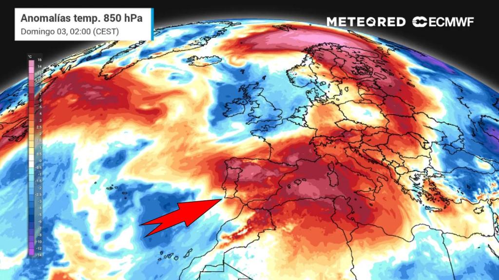 Masas de aire cálido en la primera semana de julio. Meteored.