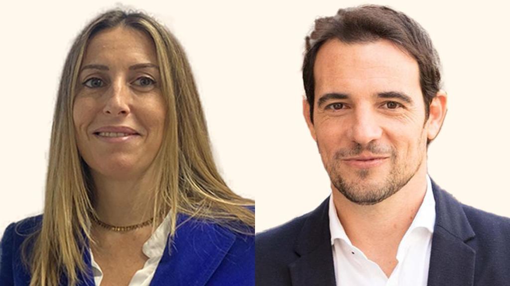 La edil del Ayuntamiento de Cáceres María Guardiola  y el presidente del PP de Barcelona, Manu Reyes.