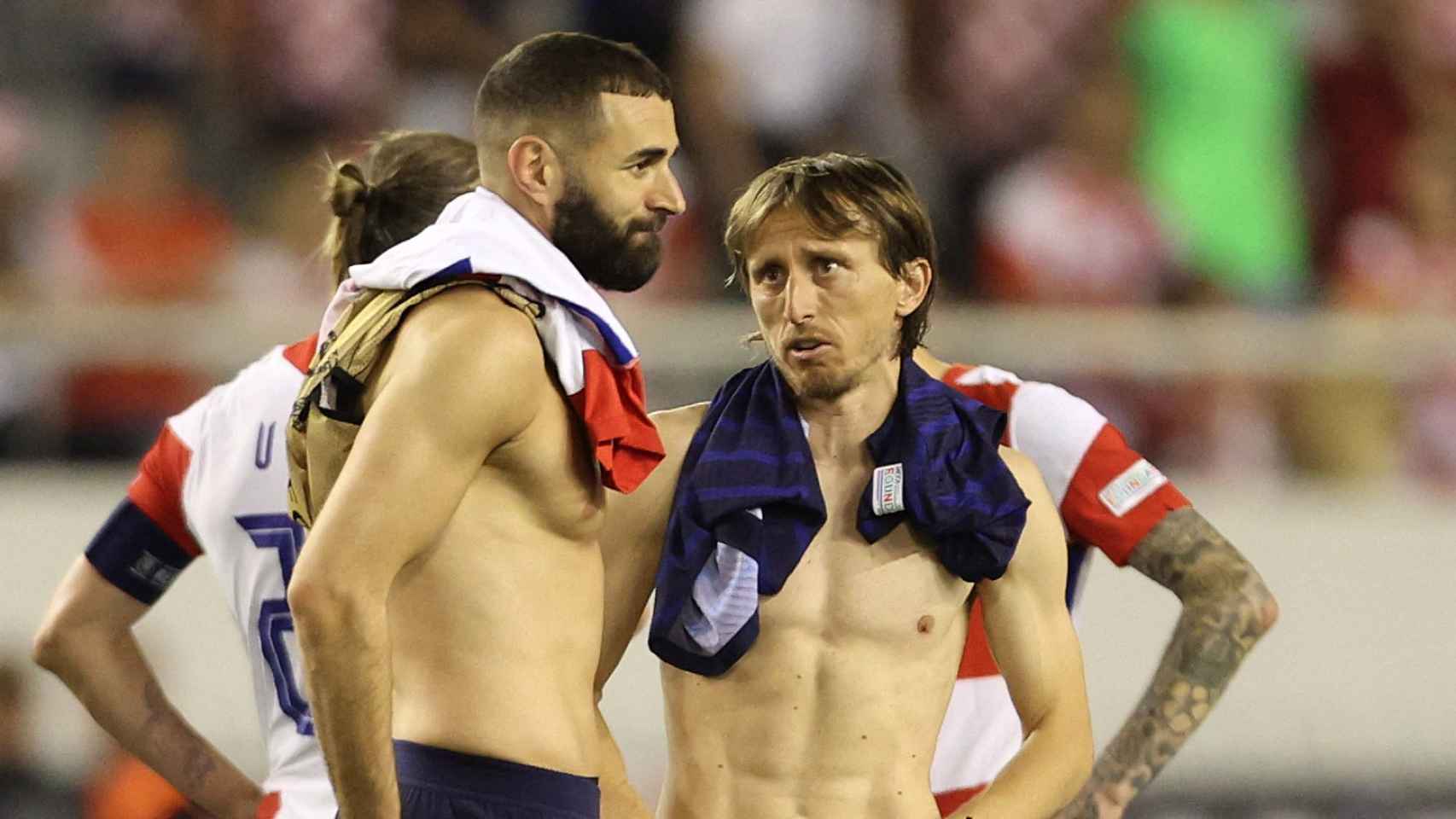 Benzema y Modric, juntos tras un partido de selecciones