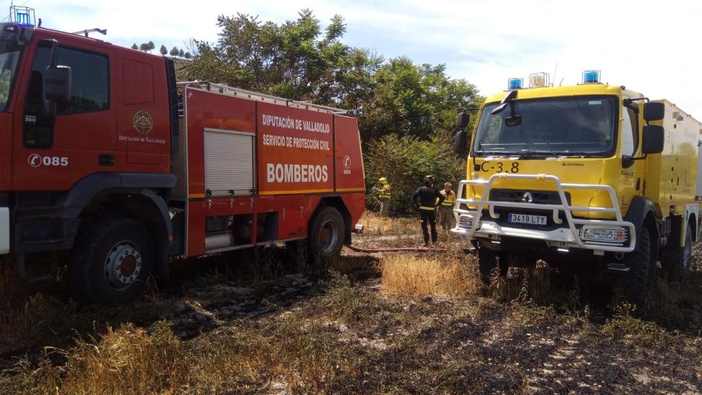 Intervención en el incendio de Robadillo en Valladolid