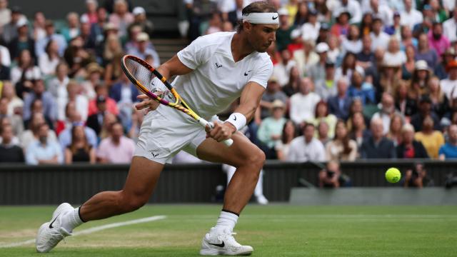 Nadal, durante el partido ante Sonego.