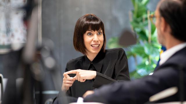 La ministra de Ciencia, Diana Morant, durante una entrevista con EL ESPAÑOL