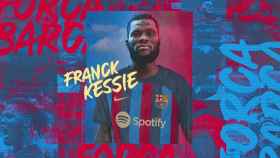 Franck Kessie con la camiseta del FC Barcelona en un fotomontaje.