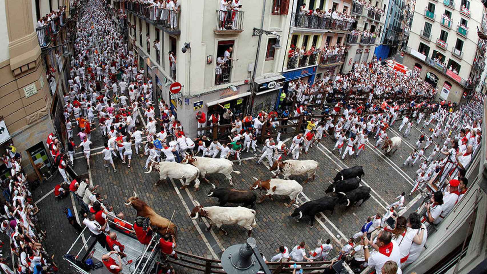 Celebración de un encierro de San Fermín.