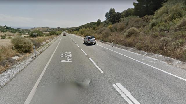 Una imagen de la carretera A-355 donde se ha producido el accidente.