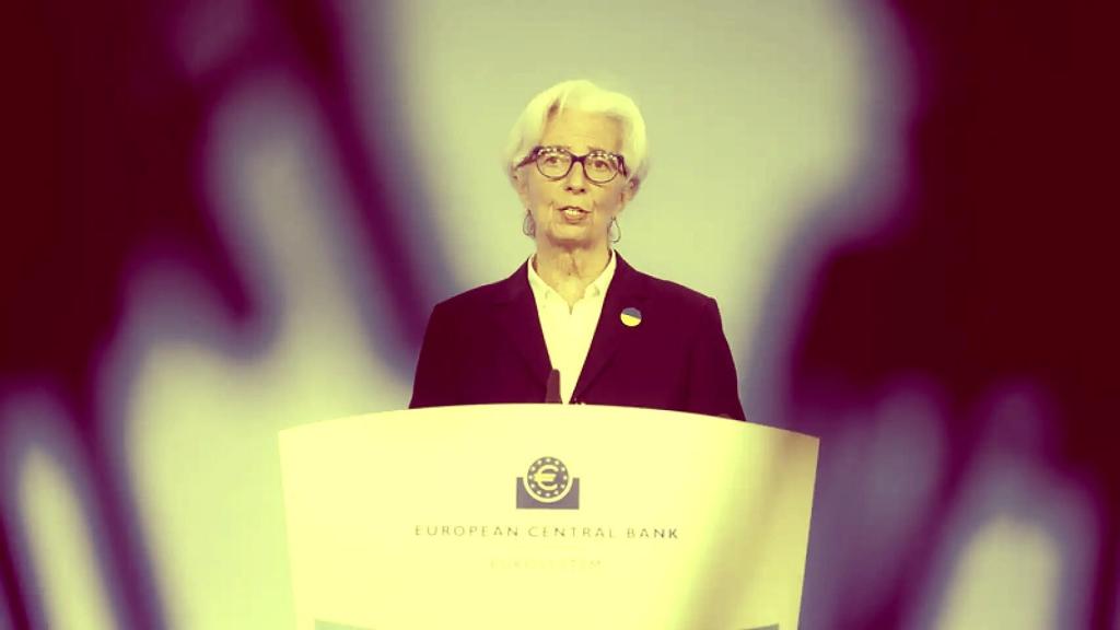 Christine Lagarde, presidenta del BCE, durante una rueda de prensa.