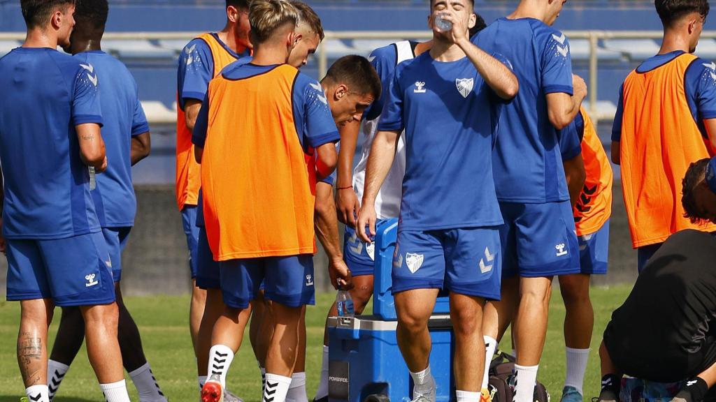 Los jugadores del Málaga CF durante el primer día de pretemporada