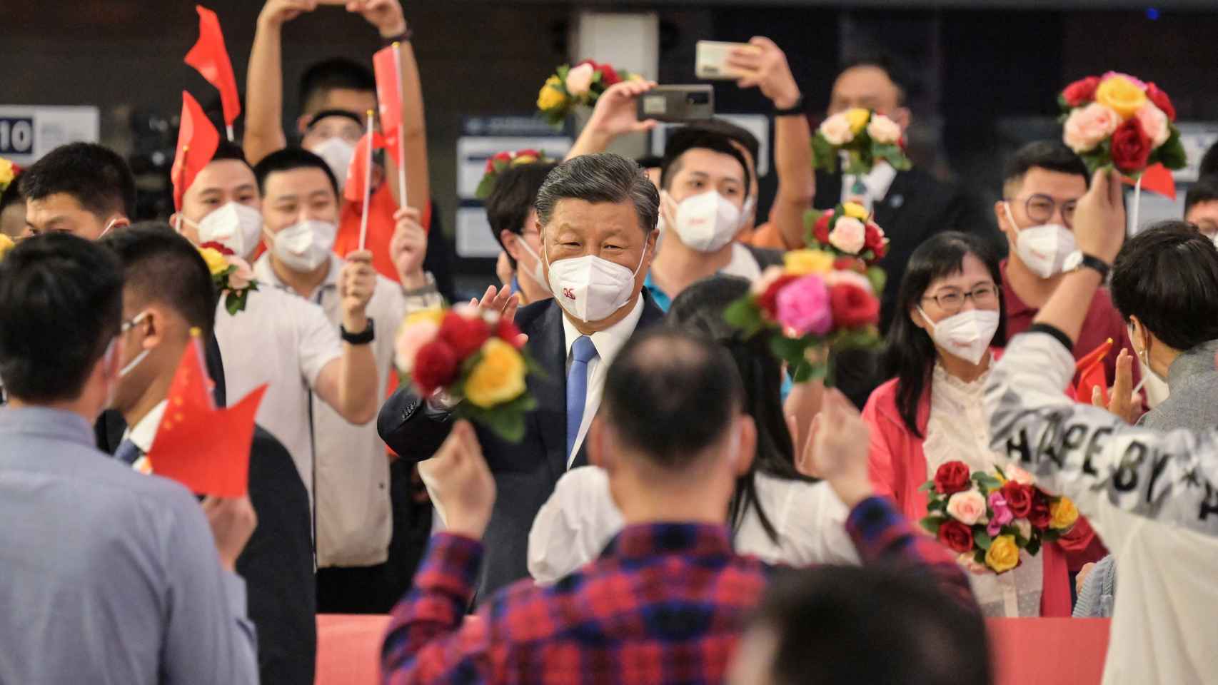 Xi Jinping a su llegada a Hong Kong el 30 de junio de 2022.