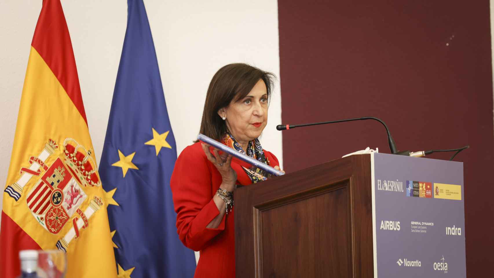 Margarita Robles, ministra de Defensa, en la clausura del foro 'El futuro de la OTAN tras la Cumbre de Madrid'.