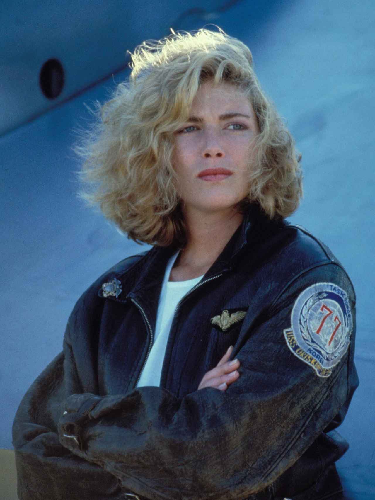 Kelly McGillis interpretando a Charlie Blackwood en 'Top Gun' (1986).
