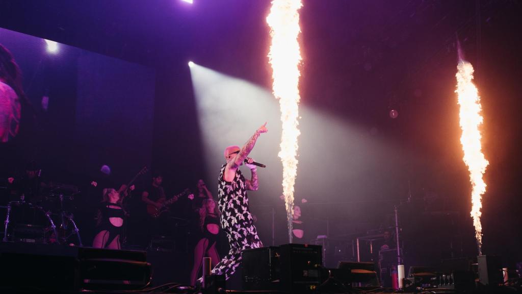 Maluma, en el concierto de este viernes en el WiZink Center.