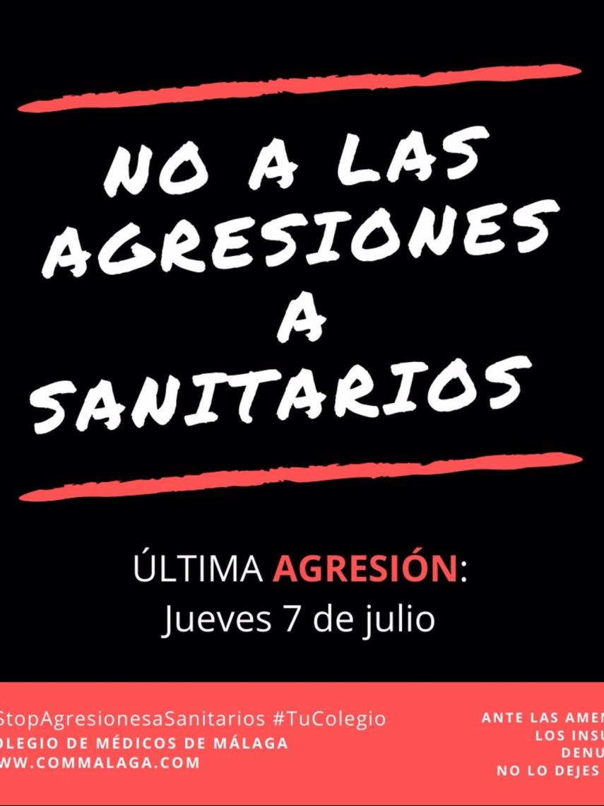 Cartel de Stop agresiones a sanitarios.