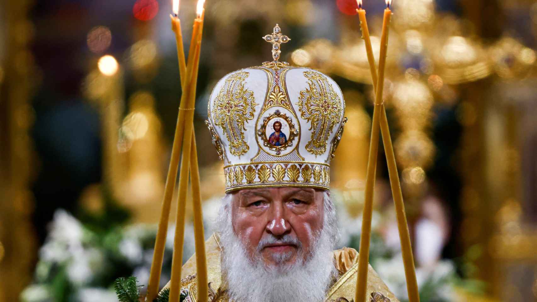 El patriarca Kirill I de Rusia, durante una ceremonia religiosa en Moscú