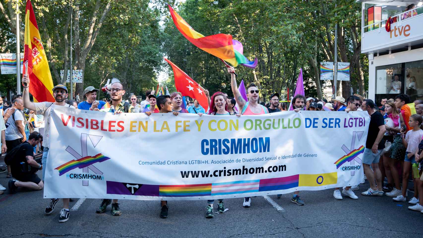 El colectivo Crismhom, este sábado, en la manifestación del Orgullo.
