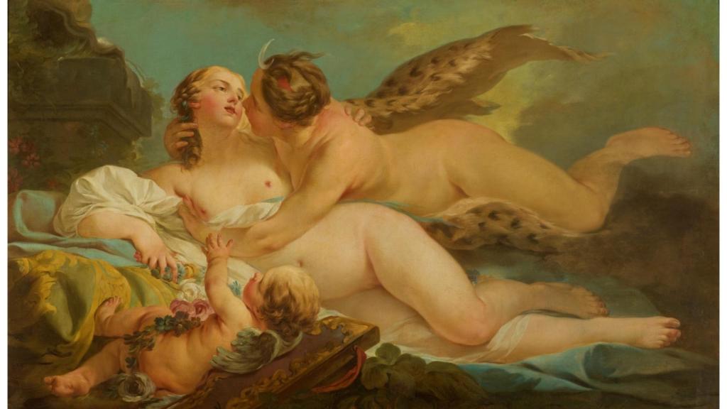 'Diana y Calisto', de Jean-Baptiste-Marie Pierre, en la sección 3 del itinerario de 'Reflejos del cosmos en el Museo del Prado'.  Pintura en propiedad del Museo del Prado