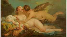 'Diana y Calisto', de Jean-Baptiste-Marie Pierre, en la sección 3 del itinerario de 'Reflejos del cosmos en el Museo del Prado'.  Pintura en propiedad del Museo del Prado