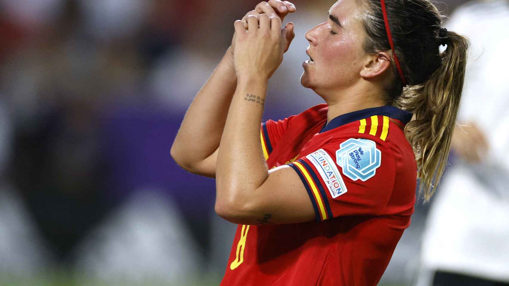 Mariona Caldentey, en un partido de la selección española de fútbol femenino en la Eurocopa 2022