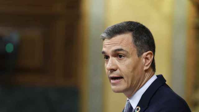 El presidente del Gobierno, Pedro Sánchez, este martes durante su intervención en el debate sobre el estado de la nación.