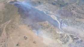 Imagen del incendio forestal declarado en Ardales en el paraje Loma de la Castaña.