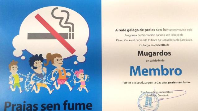 La playa da Bestarruza en Mugardos (A Coruña), declarada libre de humo