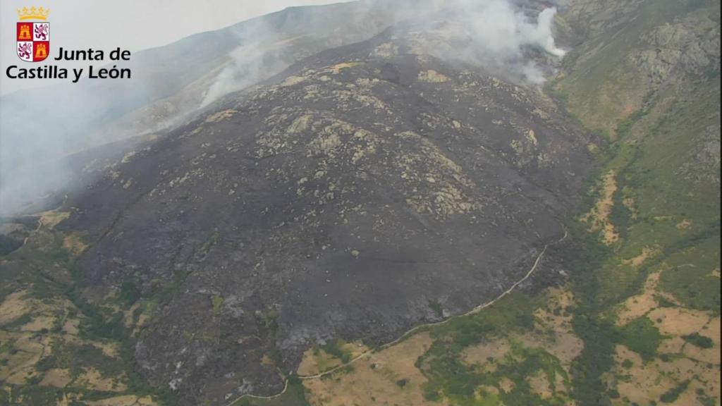 Superficie calcinada por el incendio de Candelario