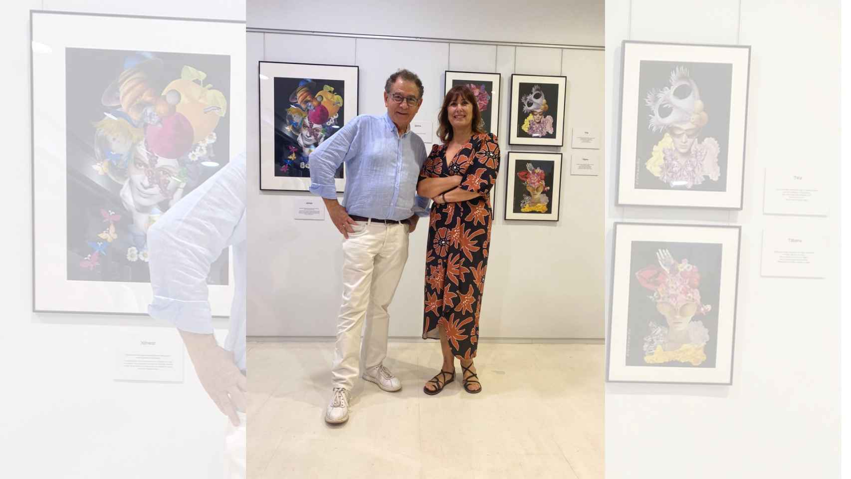 Clara Martín y Roberto Verino en la inauguración de la exposición